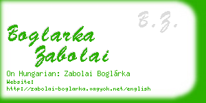 boglarka zabolai business card