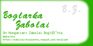 boglarka zabolai business card